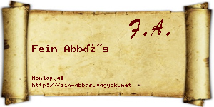 Fein Abbás névjegykártya